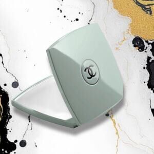 New Green Gray Authentic Chanel Compact Duo Double Facets Mirror